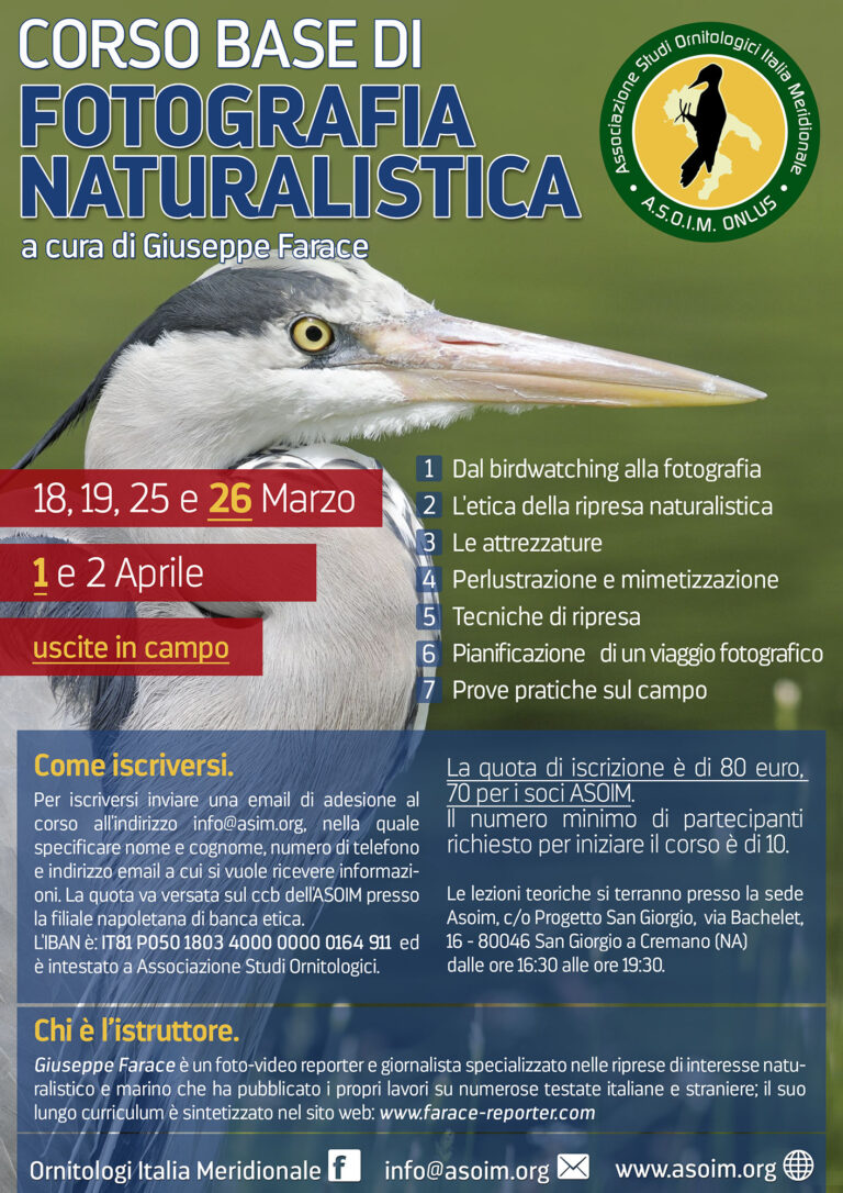 Terzo corso di fotografia naturalistica dell’ASOIM